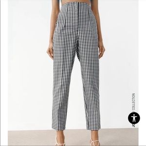 NWT Zara Bloggers Favorite Gingham High Waisted Ankle Pants